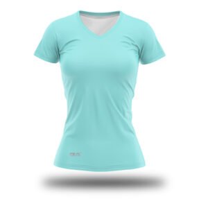 Remera Mujer Pro Fit Escote V Celeste