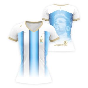 Camiseta Argentina Mujer Diseño Mundial 2026 Celeste